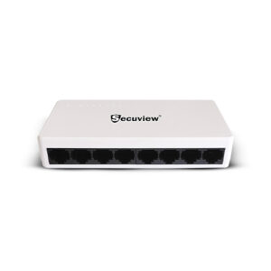 Secuview 8-Port Plastic Ethernet Switch 100Mbps connectivity.
