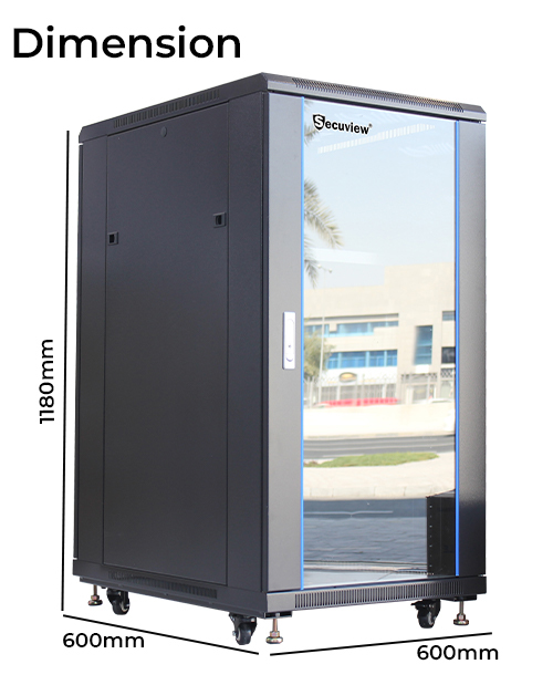 22u dimension 600x600 Network rack