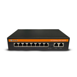 Secuview 120W 8-Port PoE Switch + 2 Uplink Ports | 10/100Mbps Operation.
