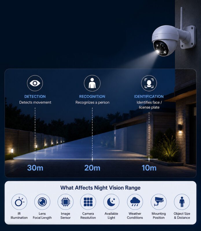 How Far Can an Outdoor Security Camera See at Night