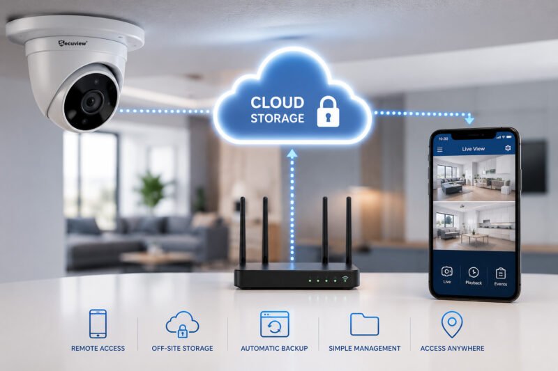 Cloud storage for indoor CCTV cameras with remote access