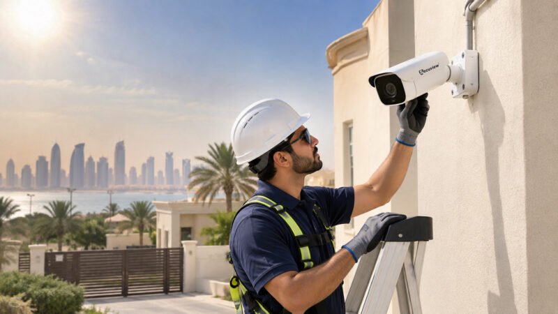 Outdoor CCTV camera maintenance in Qatar for heat, dust, and humidity